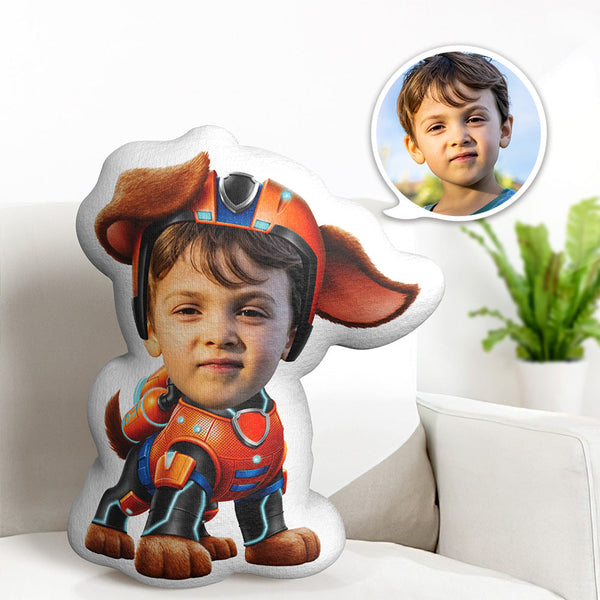 Custom Face Pillow Minime Orange Suit Dog Doll Personalized Photo Gifts for Kids - Myphotomugs