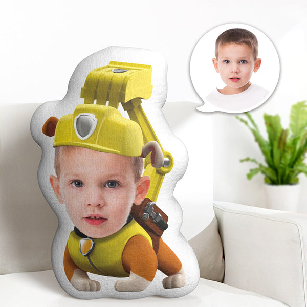 Custom Face Pillow Minime Yellow Suit Dog Doll Personalized Photo Gifts for Kids - Myphotomugs