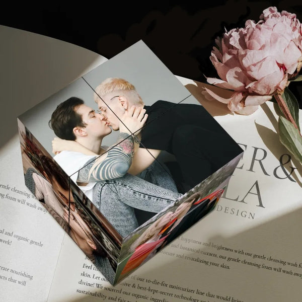 Custom Photo Cube Multiphoto Cube Gift What I Feel for You is Love