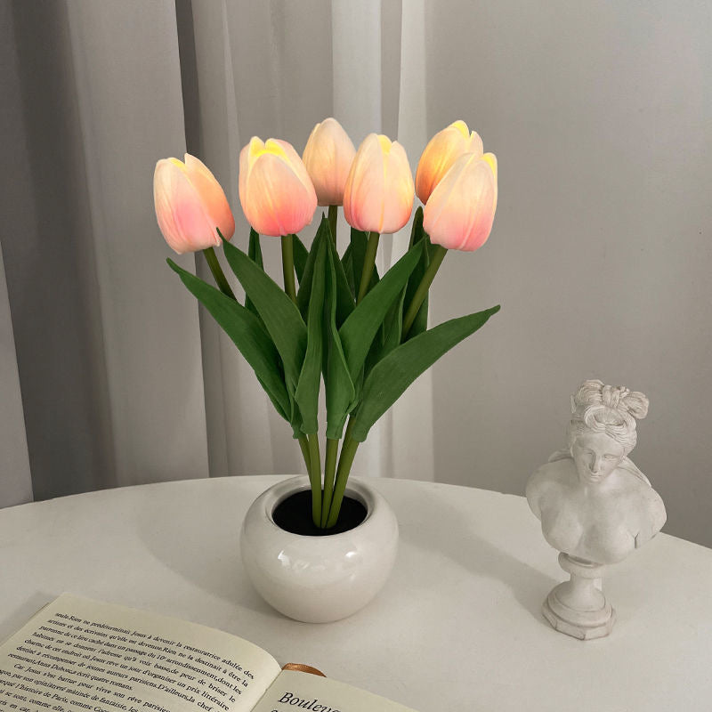 Tulip Flower Lamp Cute Flowers Night Light Home Decor Gifts for Mom - Myphotomugs