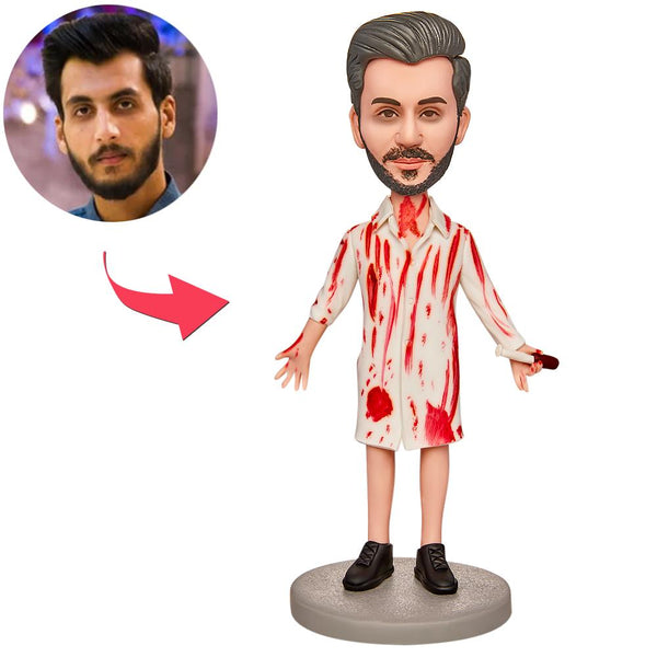 Halloween Gift Crazy Doctor Custom Bobblehead with Engraved Text - Myphotomugs