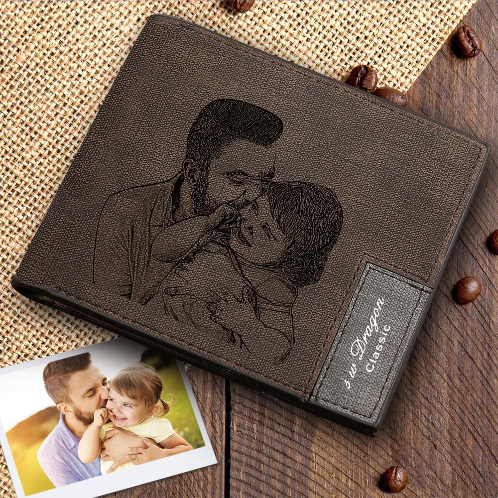 Valentine's Gifts Men's Custom Photo Wallet - Happy Moment with Dad
