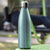 Water Bottle Glitter Series Vacuum Insulated Stainless Steel Gym Bottle 500ml Chilly Flask Shimmer Silver-Aquamarine