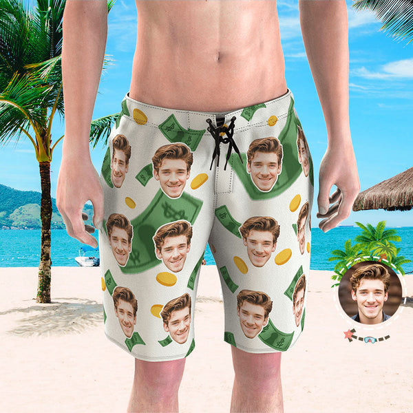 Custom Face Swim Trunks Mens Swim Trunks with Pictures - Be Rich