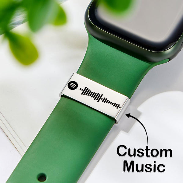 Custom Scannable Spotify Watch Accessories Personalized Music Watch Decoration Silver - MySpotifyGiftsUK