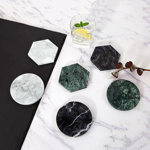 Natural Marble Coasters Insulated Coffee Mats Decorate Family Gifts