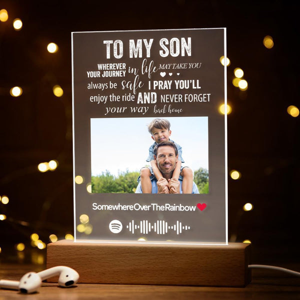 Personalised Music Photo Engraved Text Night Light Christmas Gifts To My Son Gifts for Boys