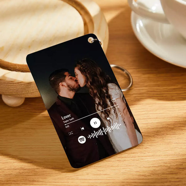 Custom Acrylic Spotify Glass Keychain/Plaque Gift for Couples - Myphotomugs