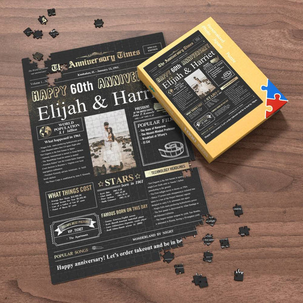 100 Years History News Custom Photo Jigsaw Puzzle Newspaper Decoration 60th Anniversary Gift  60th Birthday Gift Back in 1961